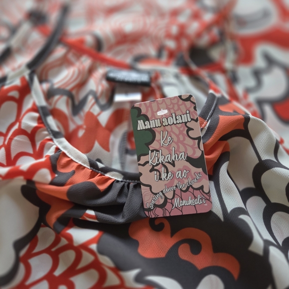 Manuhealii Red and Gray Maxi Dress - Picture 4 of 5